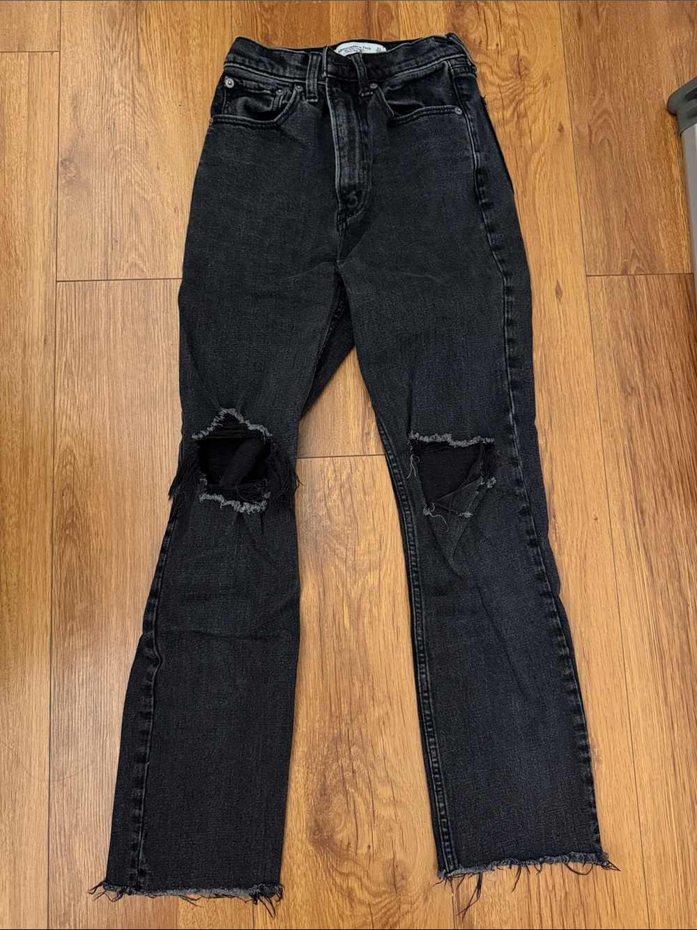 Abercrombie & Fitch dark gray ultra high rise ankle straight jeans